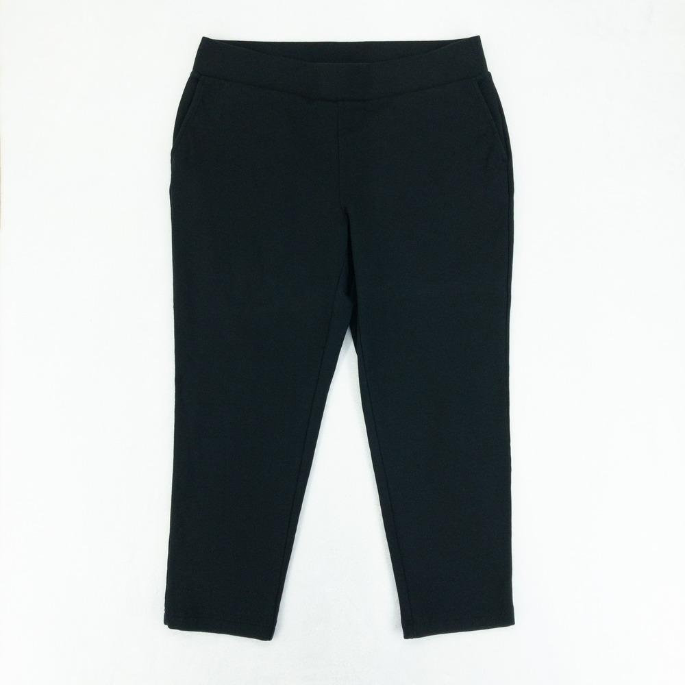 Pure Jill Affinity French Terry Slim Crop Pants Womens M Black Slim Fit Stretch